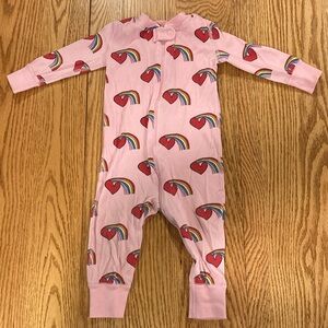 Hanna Andersson Pink One Piece with Hearts and Rainbows